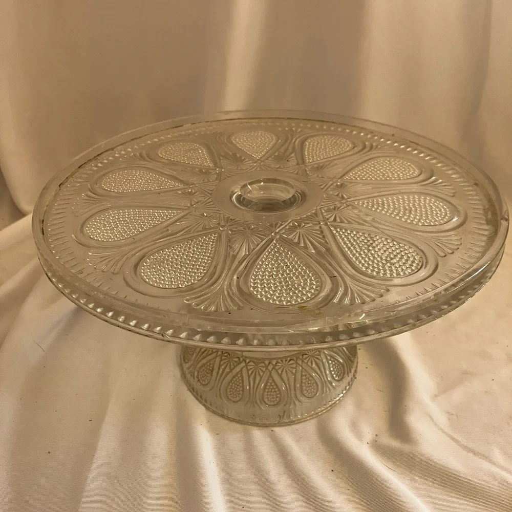 Vintage Clear Glass Cake Stand